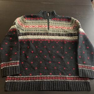 Mens Lauren Ralph Lauren Hand Knit 1/4 Zip Pullover Wool Sweater Size Medium